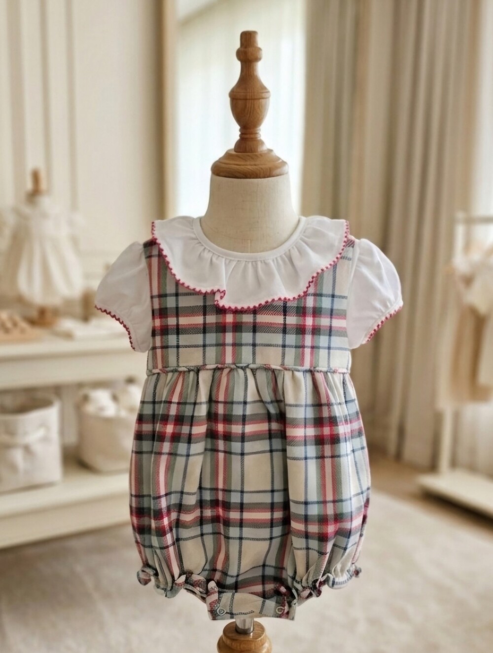 The Beaufort Bonnet Company Brooksy Bubble Set Plaid 2-Piece Outfit Sz 18-24M